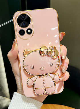 适用于华为nova12手机壳nova12pro新款可爱猫咪补妆镜支架nova12ultra保护套nova12活力版硅胶防摔网红女款