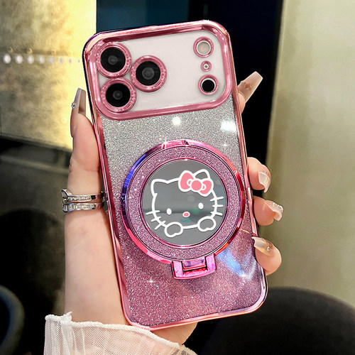 适用苹果17闪粉手机壳iphoneair支架17pro粉色可爱少女心保护套17promax硅胶透明防摔软壳新款