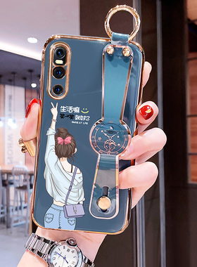 适用vivox27手机壳vivox27pro生活嘛腕带保护套x27卡通个性原创x27pro硅胶防摔软壳网红创意全包新款外壳