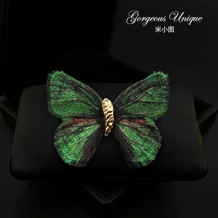 米小图胸针记 | 复古轻盈刺绣蝴蝶胸花高端精致时尚奢华别针1916