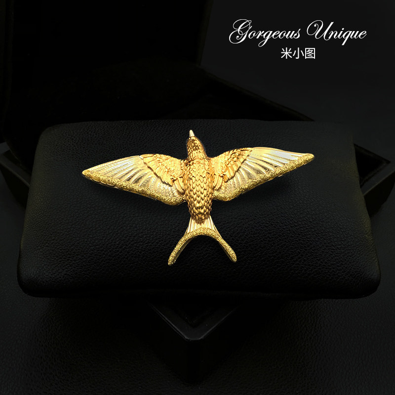 米小图2023 精致高档展翅雨燕胸针高端时尚燕子胸花西装外套别针