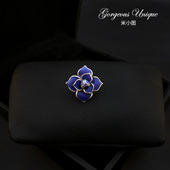 领扣领针毛衣胸花配饰 男女西服西装 1220 精致高档珐琅花朵小胸针