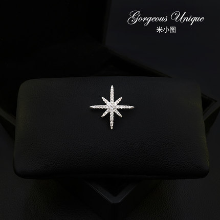 米小图均衡之美六芒星小胸针精致高档时尚胸花西装领扣领针 1977
