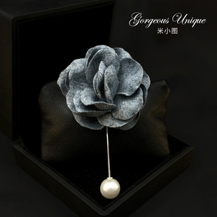 韩国呢料大花朵布艺胸针胸花男女外套别针大衣时尚奢华195配饰