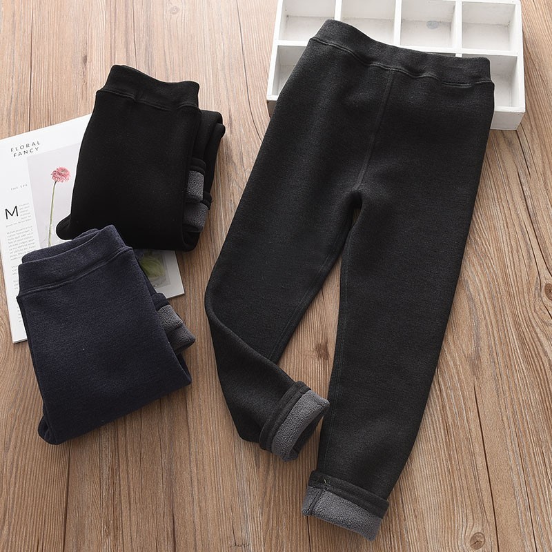 中大童一体绒弹力打底裤