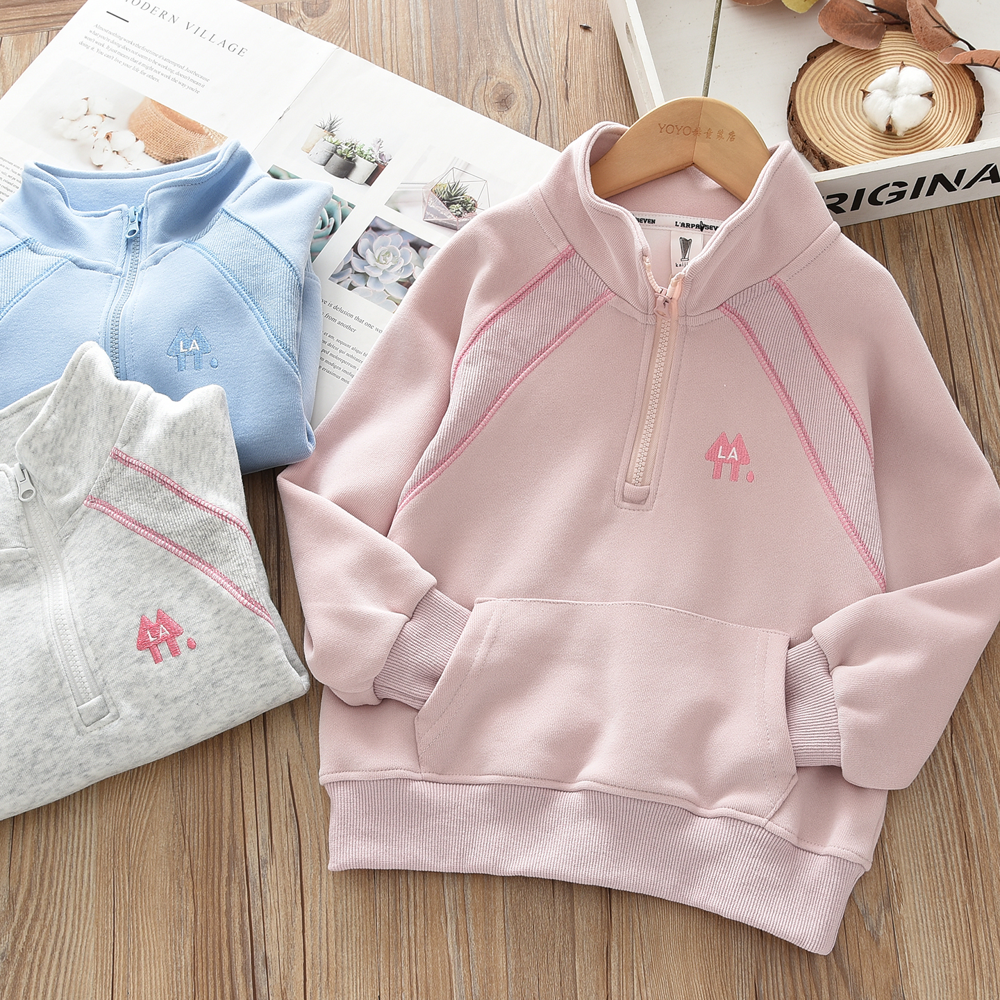 女童春秋款立领休闲卫衣