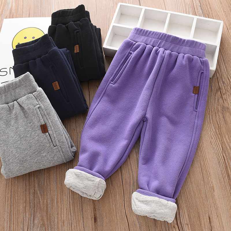 男女童纯棉加厚双层运动裤