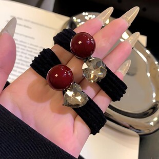 高级感闪钻头绳女秋冬扎头发皮筋扎马尾发绳高弹力发圈丸子头水钻