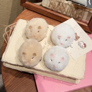 毛茸茸软乎小仓鼠发绳创意可爱日系卡通仓鼠头绳少女心双马尾发饰