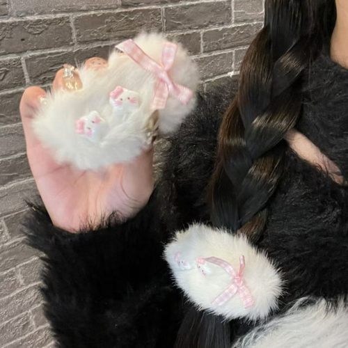 秋冬ins风毛绒猫发夹毛茸茸卡通BB夹可爱发卡少女刘海甜美发饰