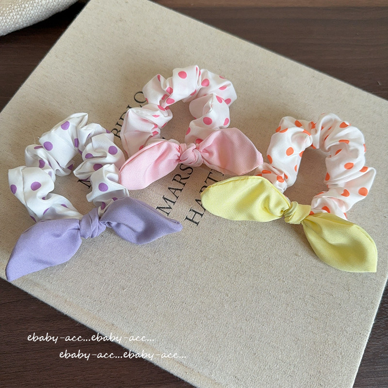 夏季儿童发圈兔耳朵波点大肠圈宝宝头绳韩版小女孩马尾丸子头皮筋