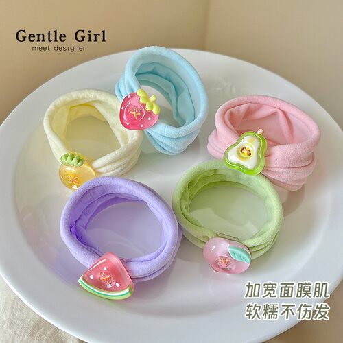 糖果色儿童水果面膜肌发圈高弹力扎头发橡皮筋柔软不伤发发圈发圈