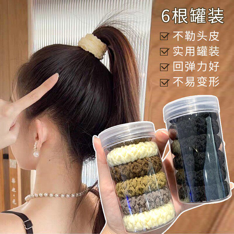 非金属布艺发饰 韩系加宽加粗头绳无痕扎高马尾丸子头蝴蝶结发绳