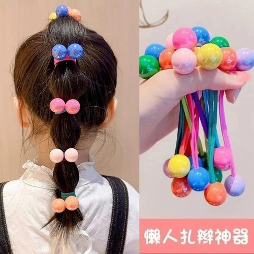 儿童多巴胺头绳高弹力扎头发发圈女童不伤发皮筋女孩球球发绳头饰