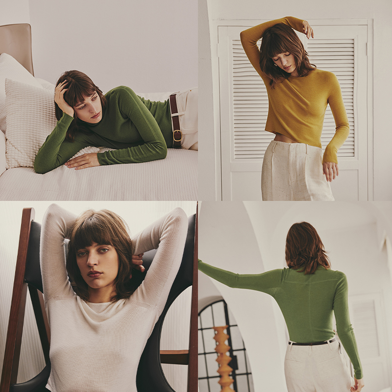 德国扬子120支羊毛无缝打底衫