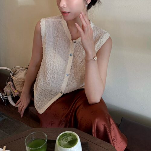 秘密盒子双面赢家 26姆米重磅弹力真丝泡泡缎前后两穿马夹背心