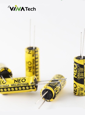 3V 10F NEO系列 10*25mm 韩国VINATECH WEC3R0106QA  法拉电容