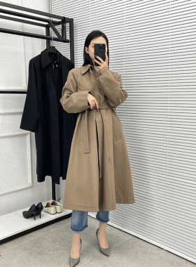 CHIOSTUDIOS韩国原单外贸女风衣冬季新款上衣羊毛外套腰带款060