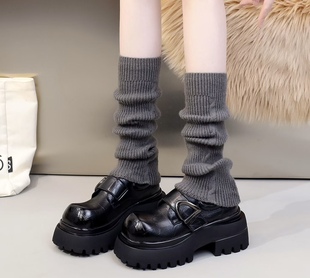 百搭休闲小皮鞋 青春营2025年冬季 女增高松糕鞋 真皮厚底乐福鞋 新款