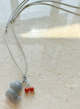 天然和田玉生肖马本命年项链