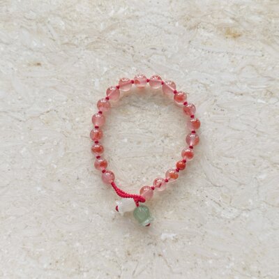 南红玛瑙飘花和田玉中式手绳手链