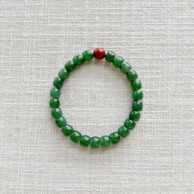 天然和田玉碧玉南红玛瑙直切手串