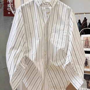 上衣超火小衫 设计感独特别致超好看条纹长袖 法式 女2026春季 衬衫