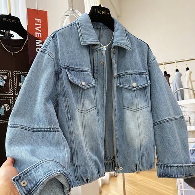 韩系定制高级感牛仔短款夹克外套