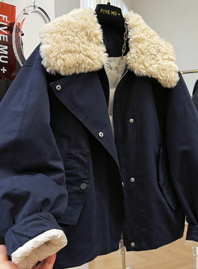 韩系高级感毛领短款派克羽绒服女冬季巨好看工装休闲保暖夹克外套