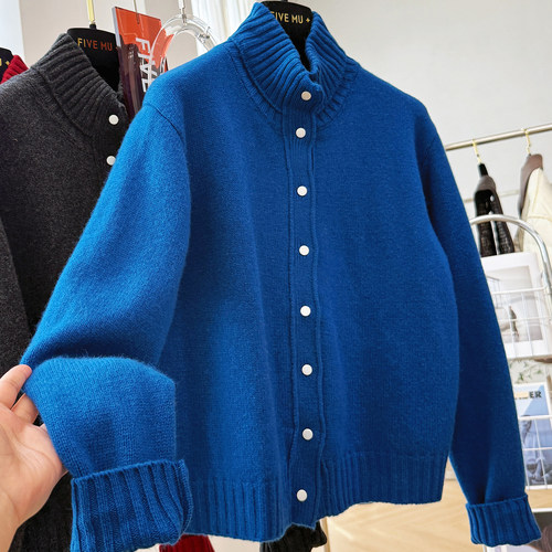 高级感纯羊毛定制开衫毛衣女秋冬