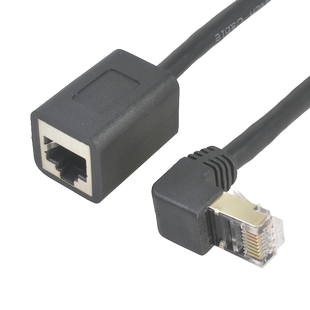 屏蔽线1000M网线rj45延长线 带l螺丝孔RJ45网络千兆网线加连接电脑宽带WiFi千兆6类网络rj45水晶弯头上下左右