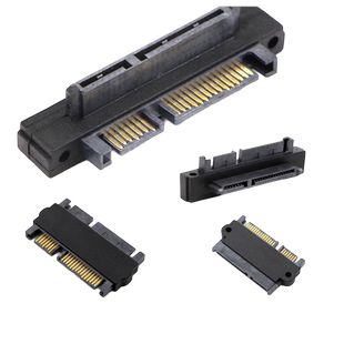 SATA7+15 22Pin公对公直通转接头7+15pin SATA转接头SATA22pin弯头90度正方向转接头SATA公对母转接头硬盘口