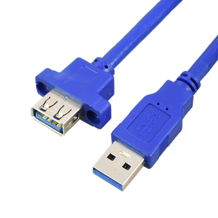前置USB3.0面板线USB3.0公对母延长线带螺丝孔凸带耳朵线主板19Pin转双层USB3.0母机箱内置20P后置扩展挡板线