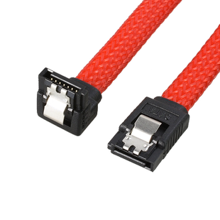 ｛ 尼龙网包裹｝90度直角拐弯高速sata3.0数据线SSD固态串口硬盘机械硬盘光驱弯头卡扣光驱sata3连接线6g传输