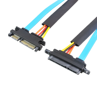 7+15 SATA延长线连体数据+电源线SATA 22pin公对母转接线延长线 SATA 7+15 22pin 串口硬盘线源数据一体线