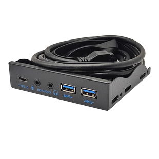 多功能机箱前置USB扩展坞USB3.2软驱位10Gbps音频HD-AUDIO+两口USB+TYPE-C 前置面板3.5寸TYPE-E/19PIN/9针