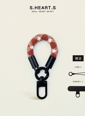 SHEARTS秋冬毛绒绒迷你电话手指绳汽车钥匙扣挂链手机小挂绳短款