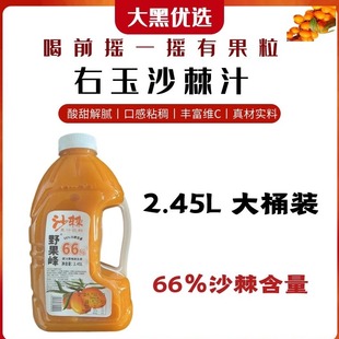山西右玉野果峰沙棘汁2.45L大桶有颗粒0脂肪果汁沙棘饮料低脂