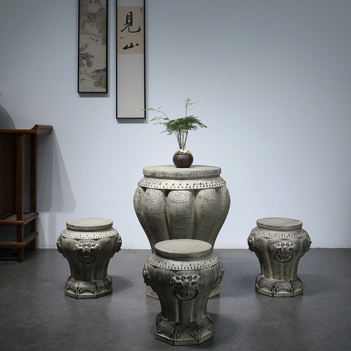 新中式仿石桌石凳庭院花园造景