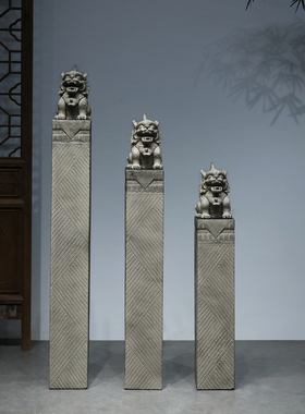 新中式庭院室内装饰摆件栓马柱