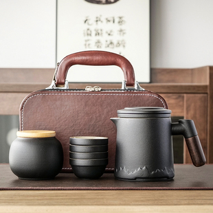 便携式旅行功夫茶具小套装户外露营快客杯随身陶瓷泡茶壶茶杯定制