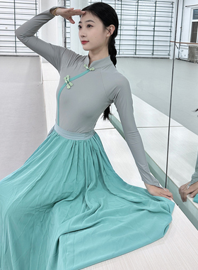 藏族舞蹈演出服装艺考民族舞练功服练习裙蒙族舞蹈服广场舞大摆裙