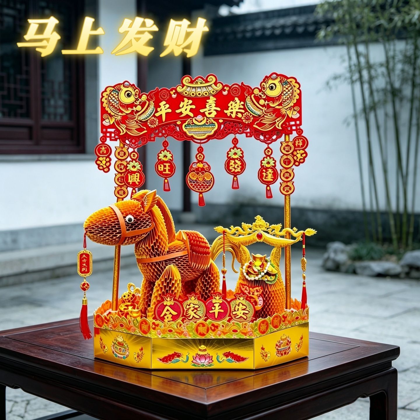 【金马送福】中秋折塔潮汕手工diy折纸材料包全套一整套配教程