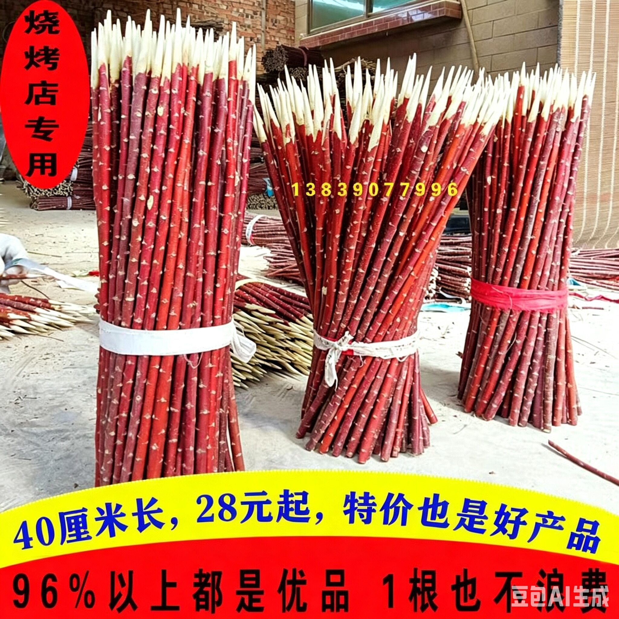 烧烤店用红柳枝签子沙地红柳30 35 4050特价红柳木签红柳烤肉签子