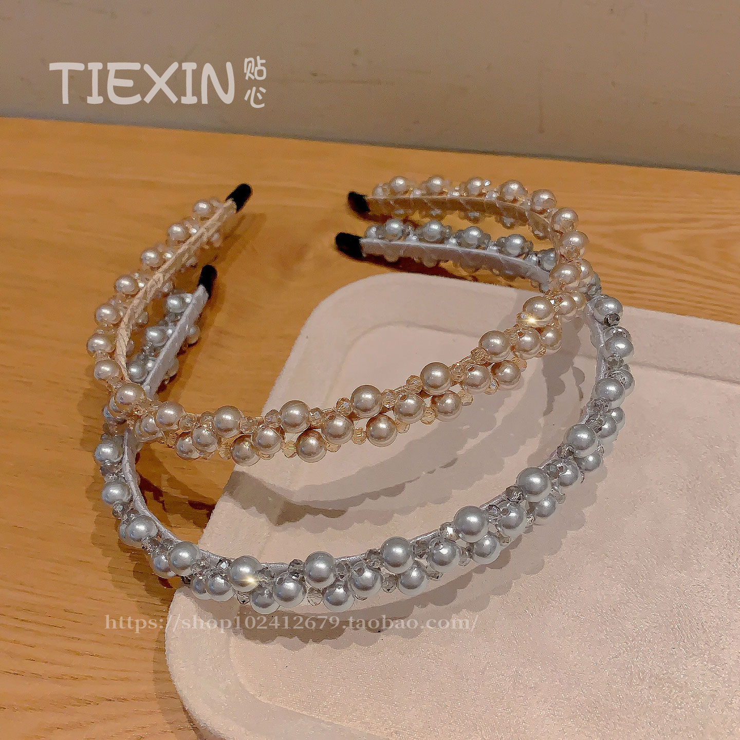 月销10万件的韩国纯手工珍珠发箍