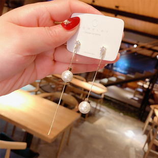 2025新款韩国气质长款流苏耳环女显脸瘦耳坠银针珍珠耳线女潮精致