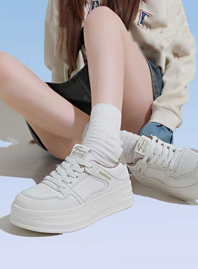 软底软面2026年春季5CM增高厚底小白鞋舒适学院风休闲运动板Y2606