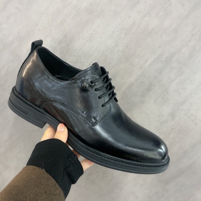2026新款真皮男鞋英伦风系带商务正装皮鞋透气单鞋婚鞋8323