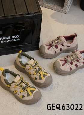 港风复古百搭休闲运动鞋女2025新款透气户外徒步登山鞋63022