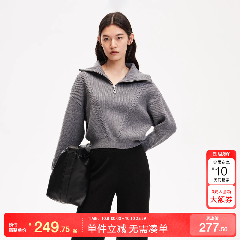 VeroModa拉链纯色针织衫女